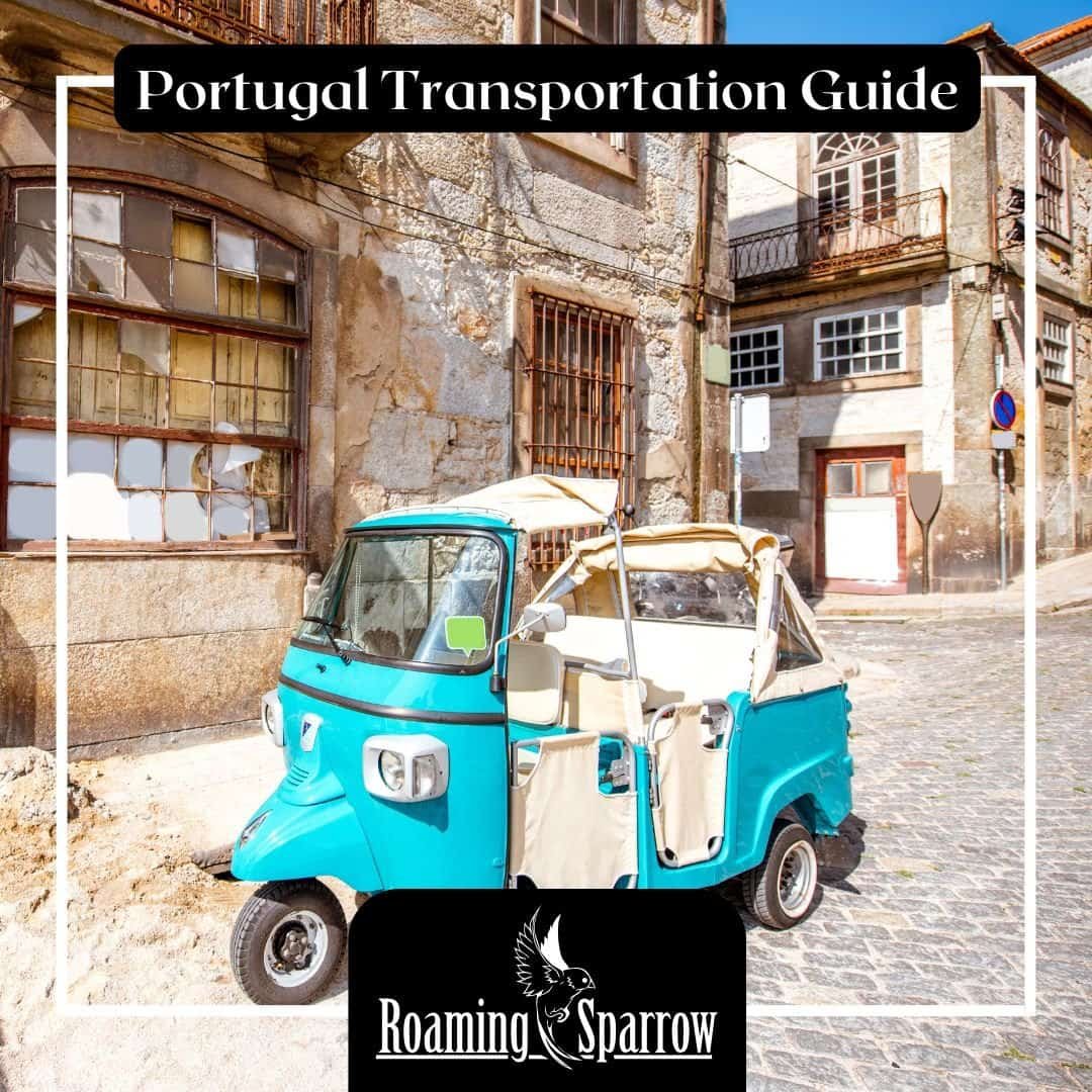 Portugal transportation guide showing modern CP train at Lisbon station with passengers demonstrating efficient getting around Portugal public transport system