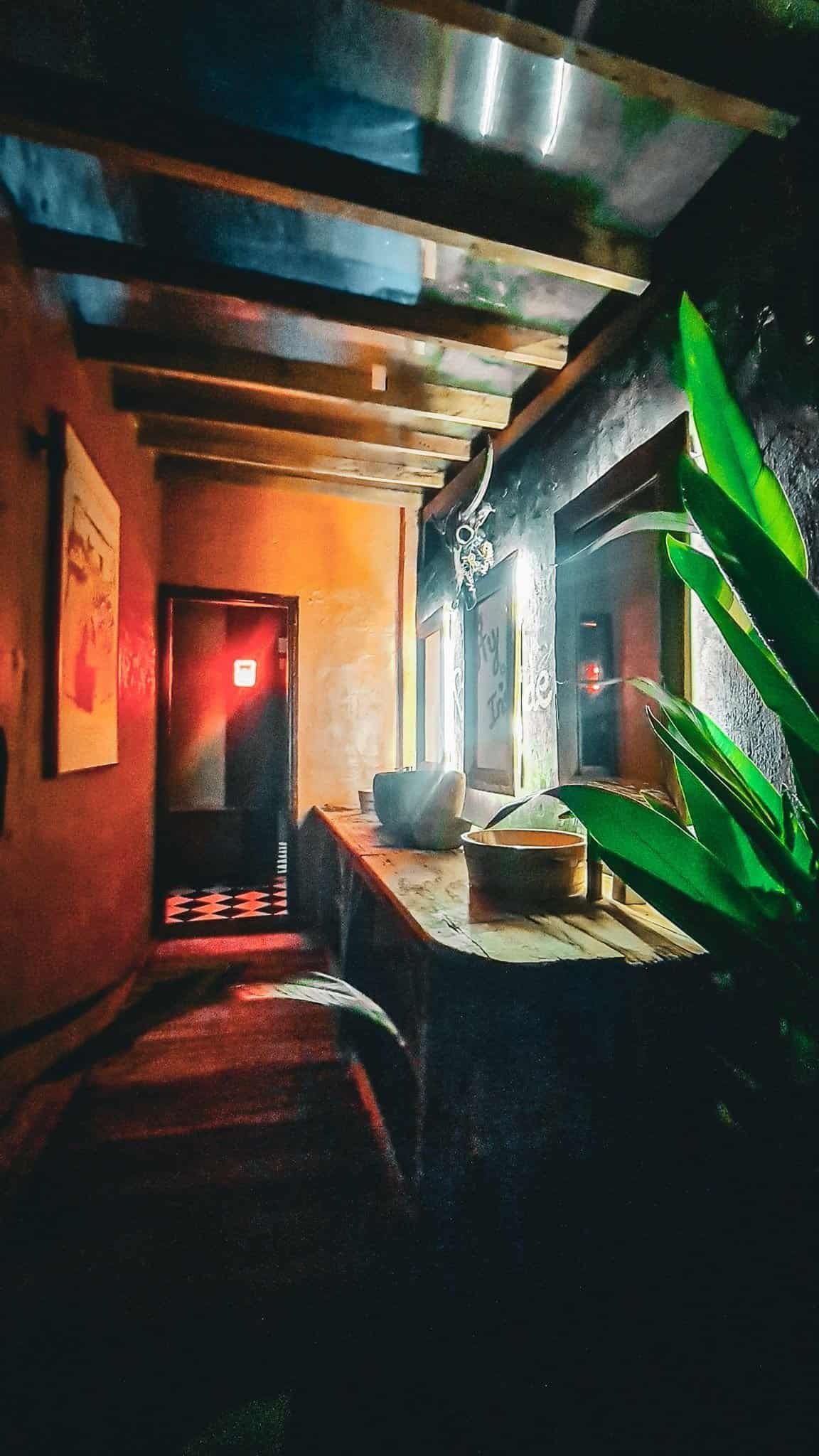 To the restroom