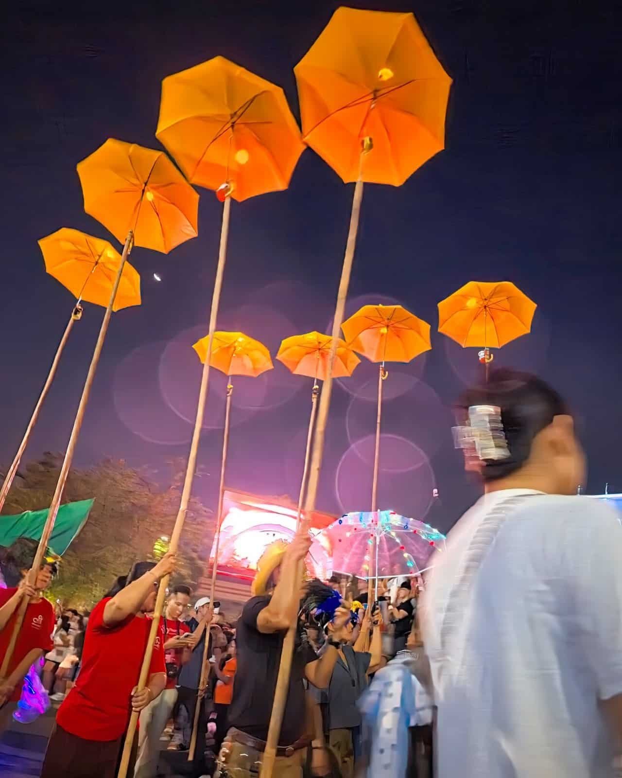 Siem reap giant puppet parade: 8 wild glowing creatures hit the streets 16 » 2026 » roaming sparrow Giant puppet display at Royal Gardens after the Siem Reap parade